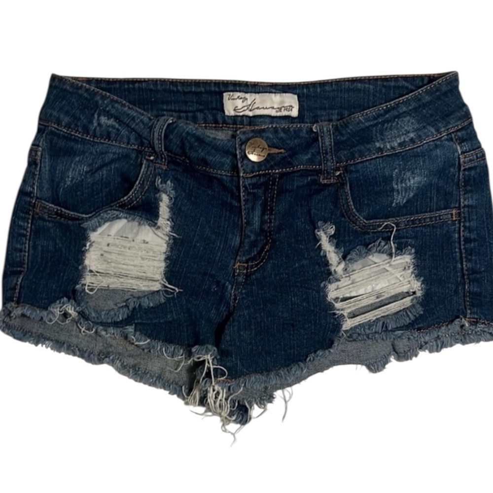 Vintage Havana Distressed Denim Daisy Duke Shorts 26